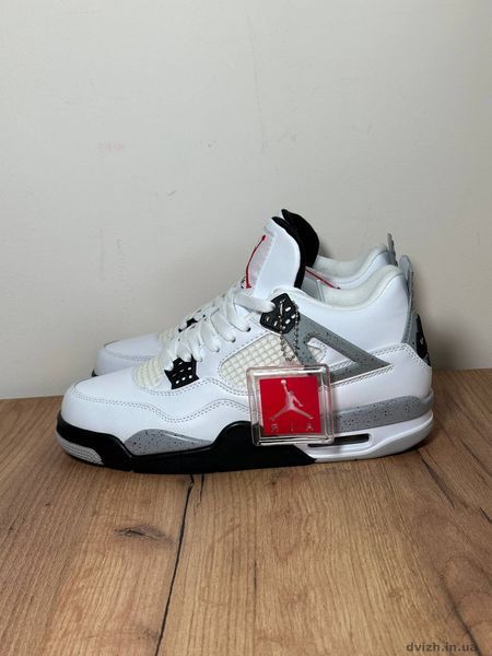 Кросівки чоловічі Nike Air Jordan 4 White Cement преміум J-10641 фото