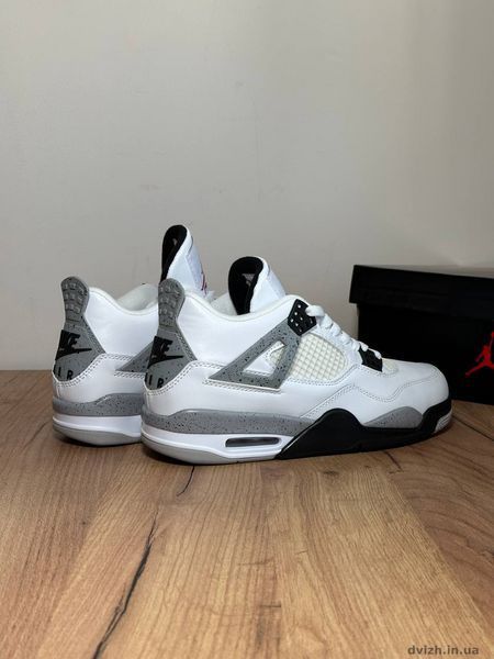 Кросівки чоловічі Nike Air Jordan 4 White Cement преміум J-10641 фото