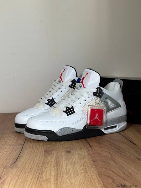 Кросівки чоловічі Nike Air Jordan 4 White Cement преміум J-10641 фото