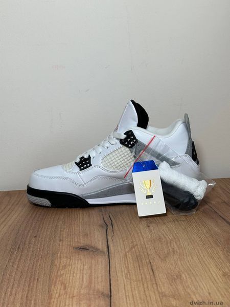 Кроссовки мужские Nike Air Jordan 4 White Cement премиум J-10642 фото